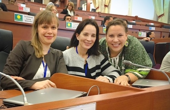 Svetlana, Donna, and Nicky at the Closing Session at the Kyrgyz Parliament